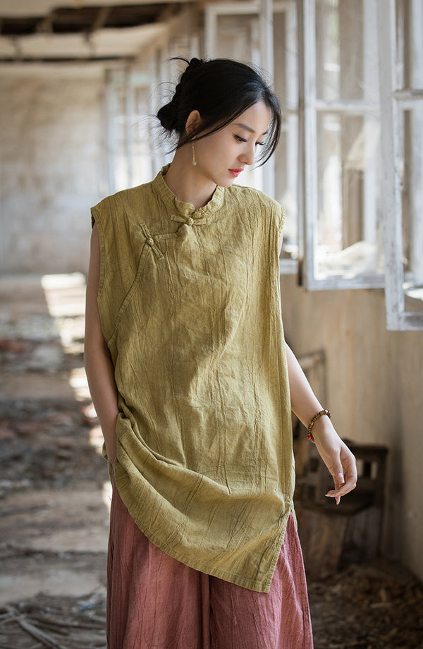 Lightweight, highly breathable, and naturally textured Chinese Style Shirt