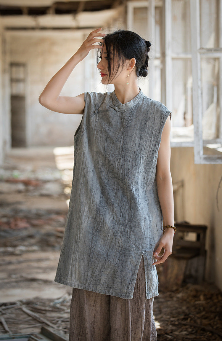 Lightweight, highly breathable, and naturally textured Chinese Style Shirt