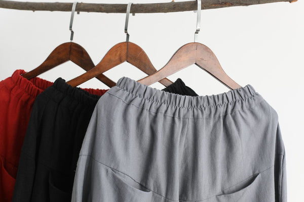 Men Casual Front and Back Pockets New Style Linen Crotch Dancing Pants