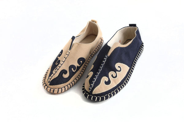 Retro Style Casual Linen and Cotton Shoes