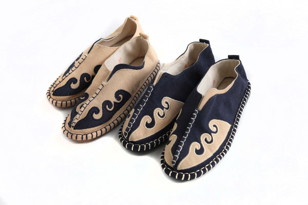 Retro Style Casual Linen and Cotton Shoes