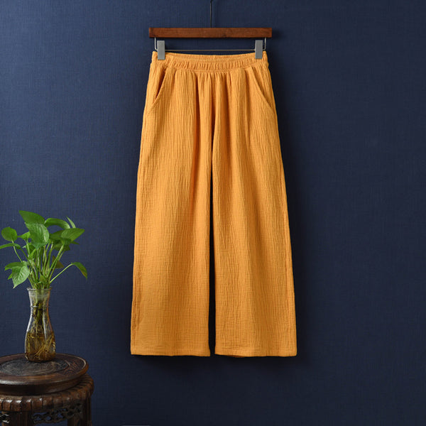 Women Linen and Cotton Straight Capri-pants – Women Straight Capri-pants