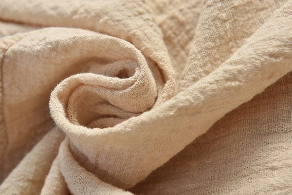 Pure Color Asian Style Women Half Sleeve Linen and Cotton Blouses