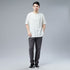 Men Asian Style Sand-Washed Casual Linen and Cotton Round-Neck Short Sleeved T-shirt Tops