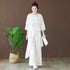 Women Modern Style Special Shaped Middle Sleeved Linen and Cotton Dress