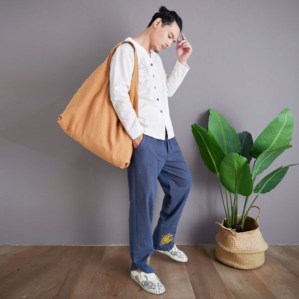 Linen and Cotton Shoulder Bag