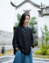 Women Asian Retro Style Linen and Cotton Long Sleeve Blouses