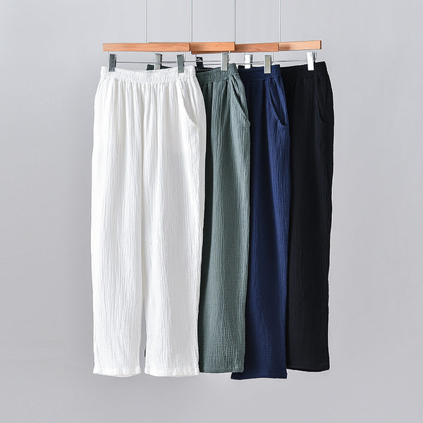 Women Simple Casual Style Light Linen and Cotton Pants
