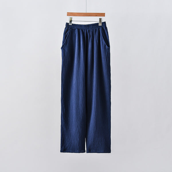 Women Simple Casual Style Light Linen and Cotton Pants