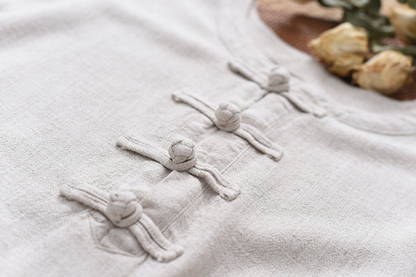 Women TaiChi Style Linen and Cotton Long Sleeves KungFu Set (Top+Pants)