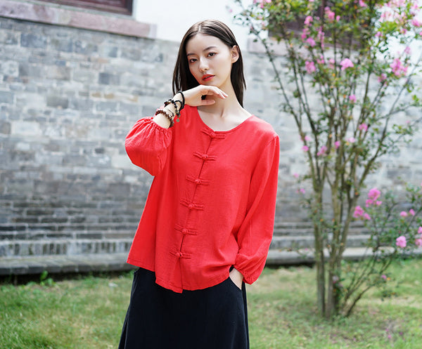 Women Retro Style Linen and Cotton Jacket