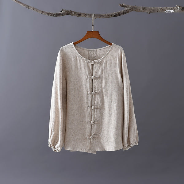 Women Retro Style Linen and Cotton Jacket