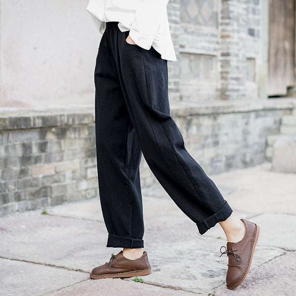 Women Casual Style Linen and Cotton Harem Lantern Pants