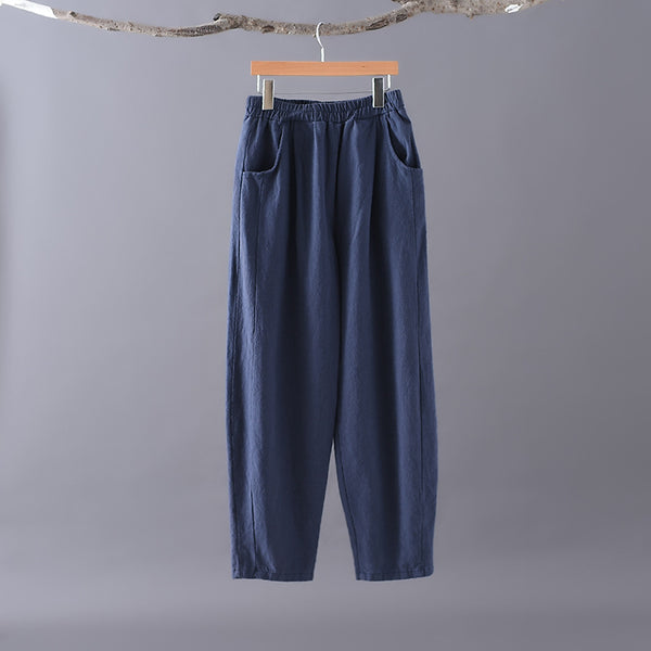 Women Casual Style Linen and Cotton Harem Lantern Pants