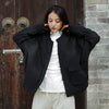 Modern Eastern Style Linen and Cotton Long Sleeve Quilted Short Jacket