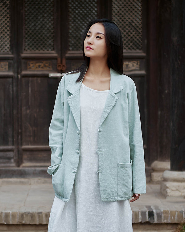 Women Casual Style Linen and Cotton Jacket