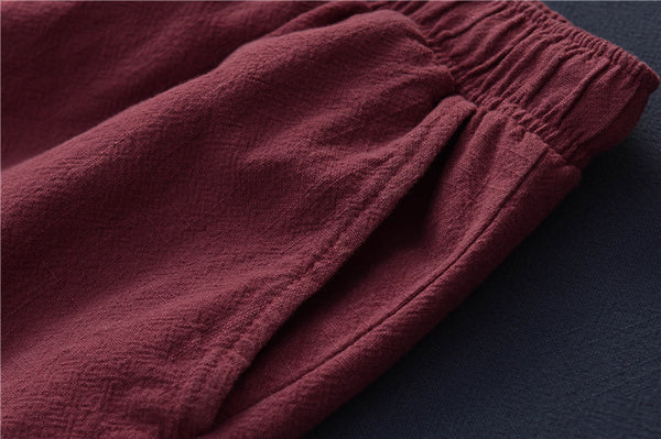 Women Linen and Cotton Sand-Washed Lantern Style Pants