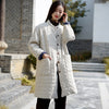 Women Retro Style Linen and Cotton Middle Length Quilted Coat