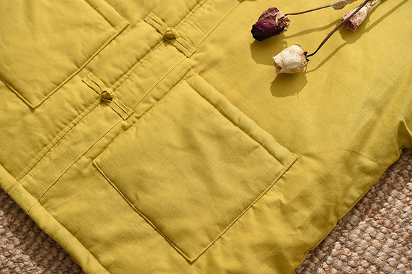 Women Classic Chinese Style Linen and Cotton Quilted Jacket