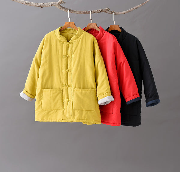 Women Classic Chinese Style Linen and Cotton Quilted Jacket