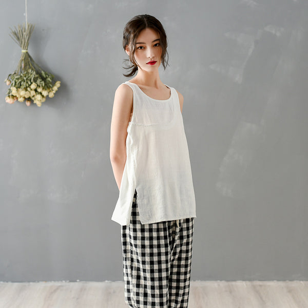 Women Wild Style Linen and Cotton Tank