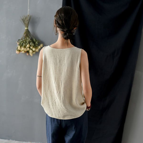 Women Wild Style Linen and Cotton Tank