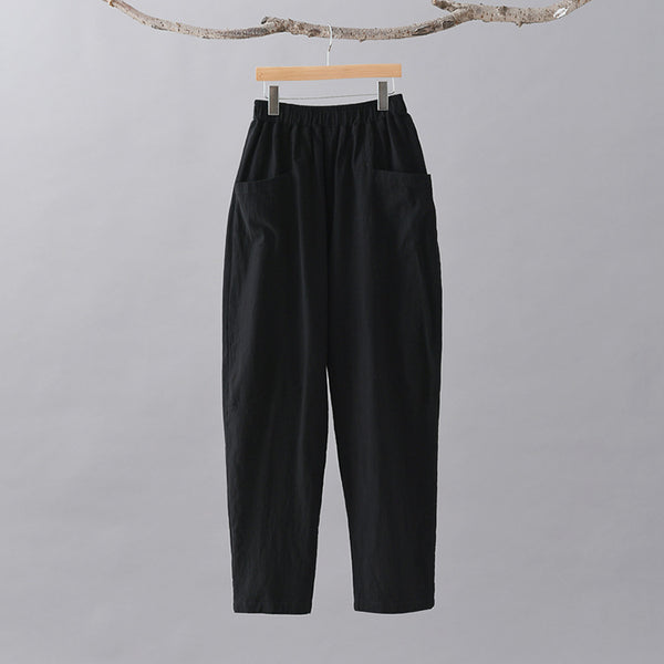 Women Pure Color Lantern Cropped Pants