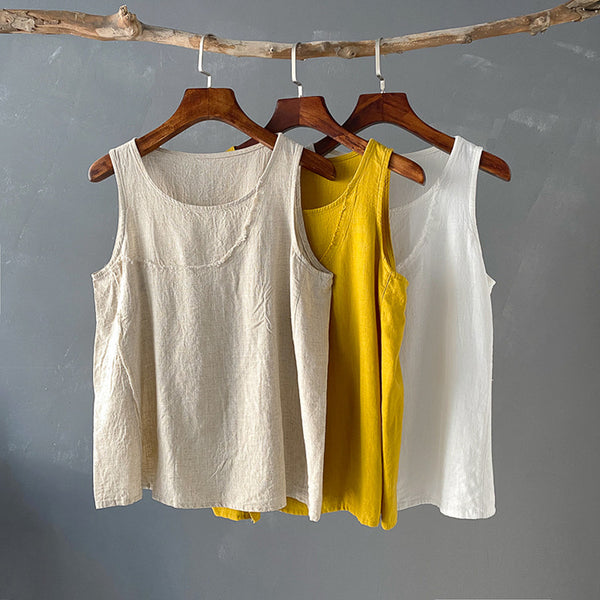 Women Wild Style Linen and Cotton Tank