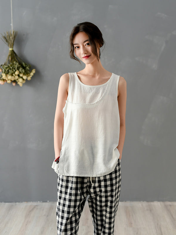 Women Wild Style Linen and Cotton Tank