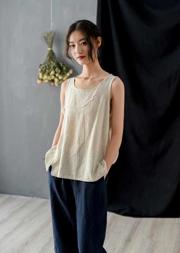 Women Wild Style Linen and Cotton Tank