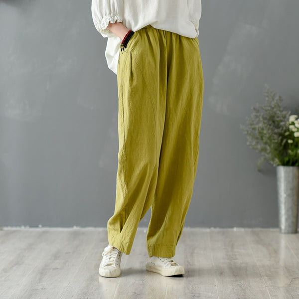 Women Pure Color Loose Lantern Pants