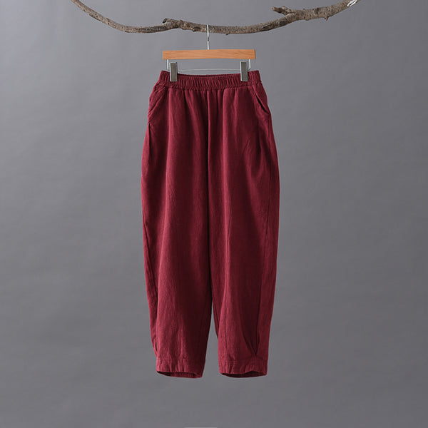 Women Pure Color Loose Lantern Pants