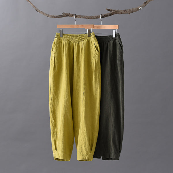 Women Pure Color Loose Lantern Pants
