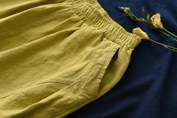 Women Pure Color Loose Lantern Pants