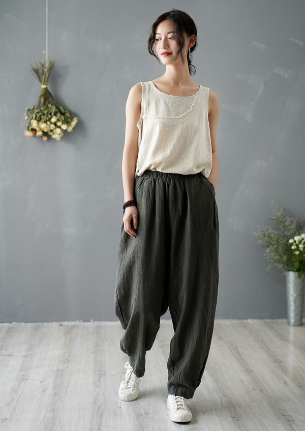 Women Pure Color Loose Lantern Pants