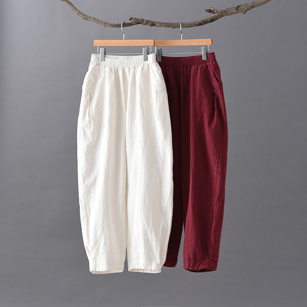 Women Pure Color Loose Lantern Pants