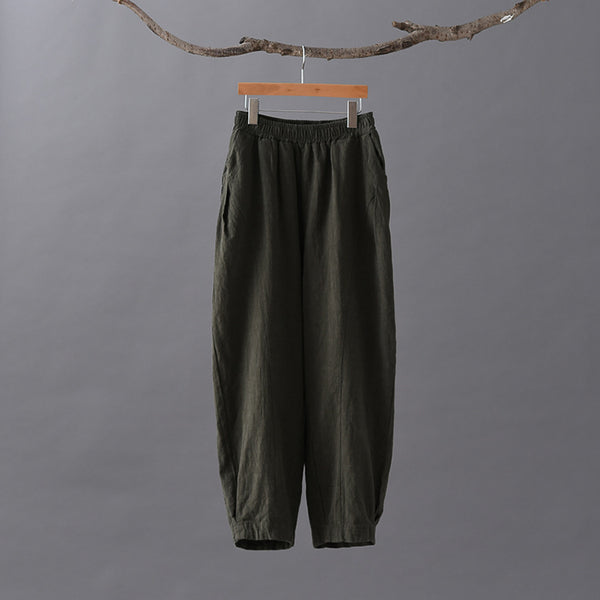 Women Pure Color Loose Lantern Pants