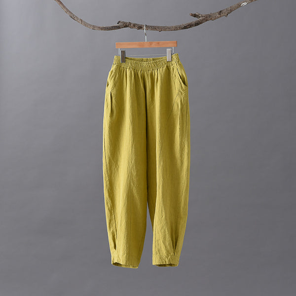 Women Pure Color Loose Lantern Pants