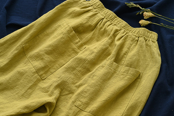 Women Pure Color Loose Lantern Pants