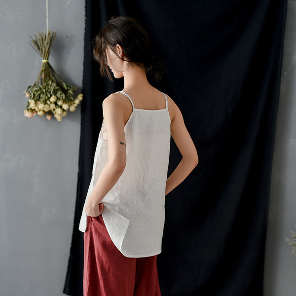 Women Simple Linen and Cotton Camisole