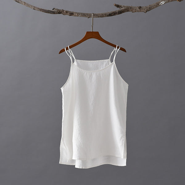 Women Simple Linen and Cotton Camisole