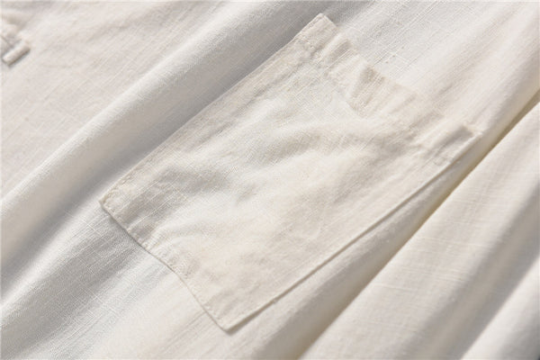 Women Retro Chinese Style Linen and Cotton Long Sleeve Loose Tops