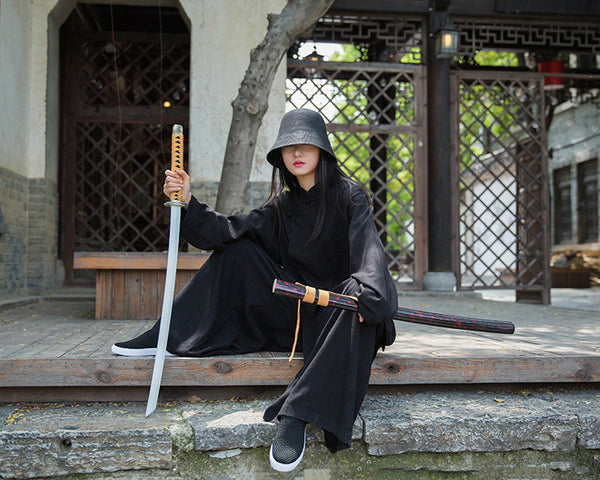Women Retro Chinese Style Linen and Cotton Long Sleeve Loose Tops