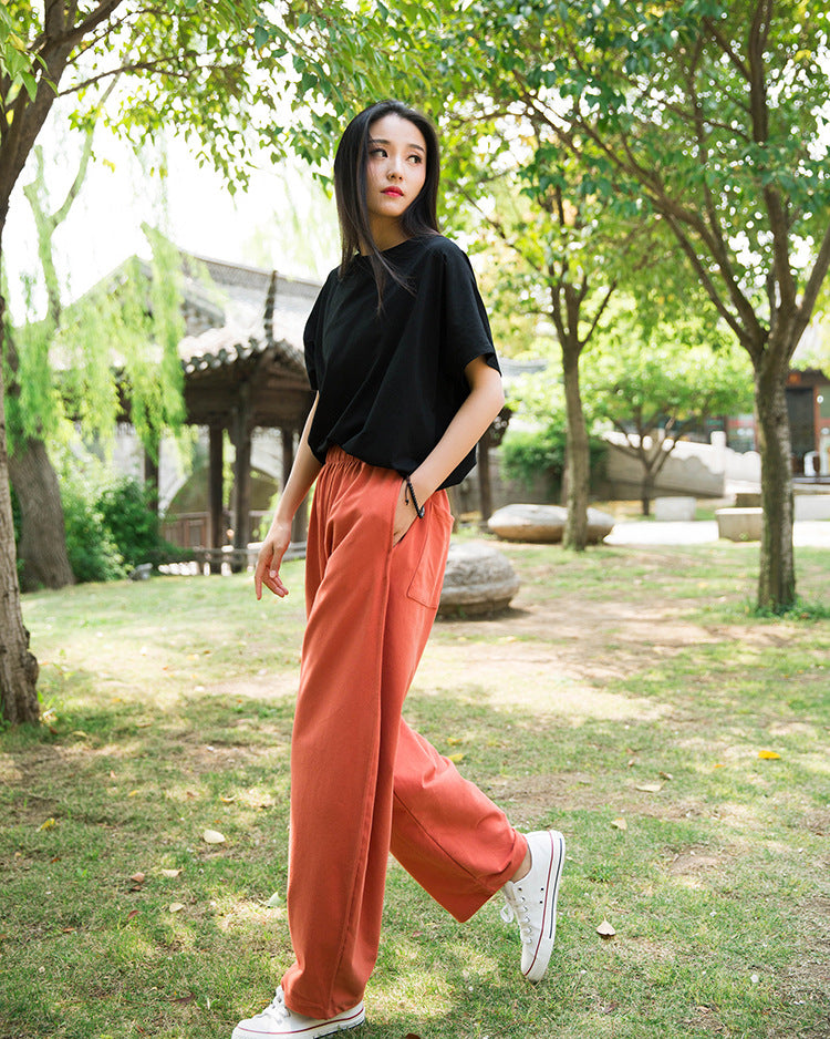 Women Loose Sporty Style Cotton Lantern Pants