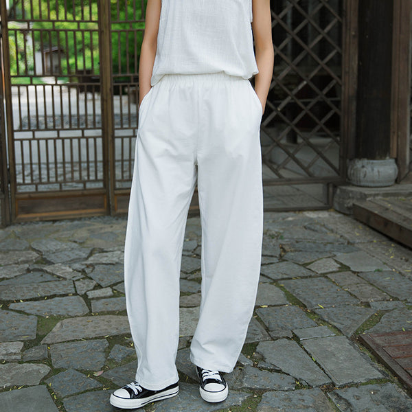 Women Loose Sporty Style Cotton Lantern Pants