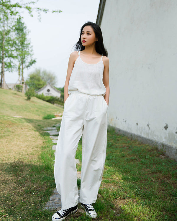 Women Loose Sporty Style Cotton Lantern Pants