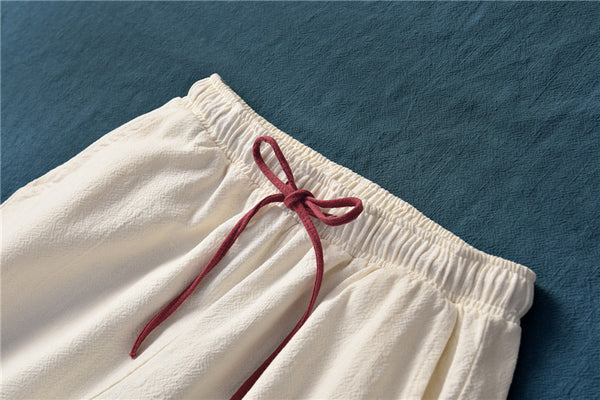 Women Loose Style Water-washed Linen and Cotton Lantern Pants