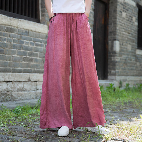 Women TENCELL Tie Dye Yoga Style Wide Legs Pants