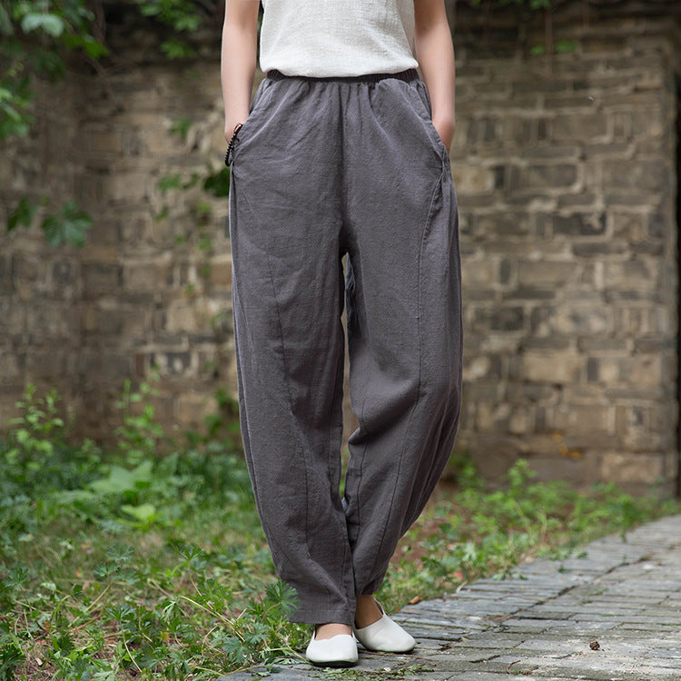 Women Linen and Cotton Lantern Style Pants