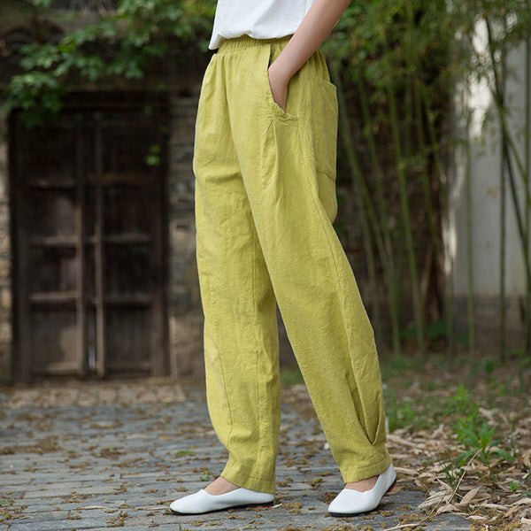 Women Linen and Cotton Lantern Style Pants